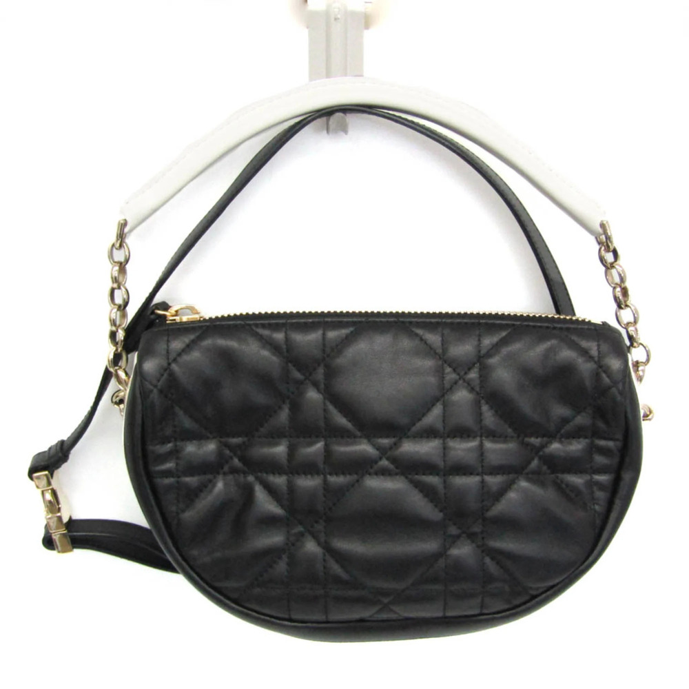 CHRISTIAN DIOR Black Leather Shoulder Bag